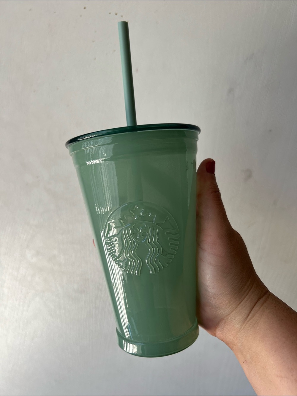 Starbucks Mint Green Reusable Glass Tumbler with Straw